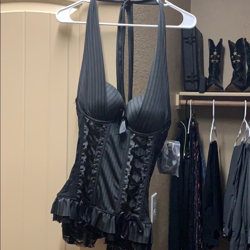 Bustier Pinstripe top